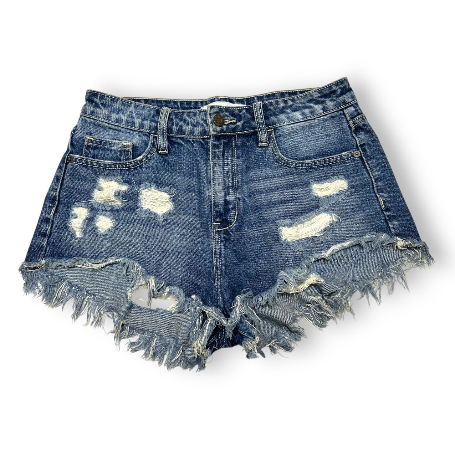 Hidden Jeans High Waisted Distressed Denim Shorts Size M/ 30"